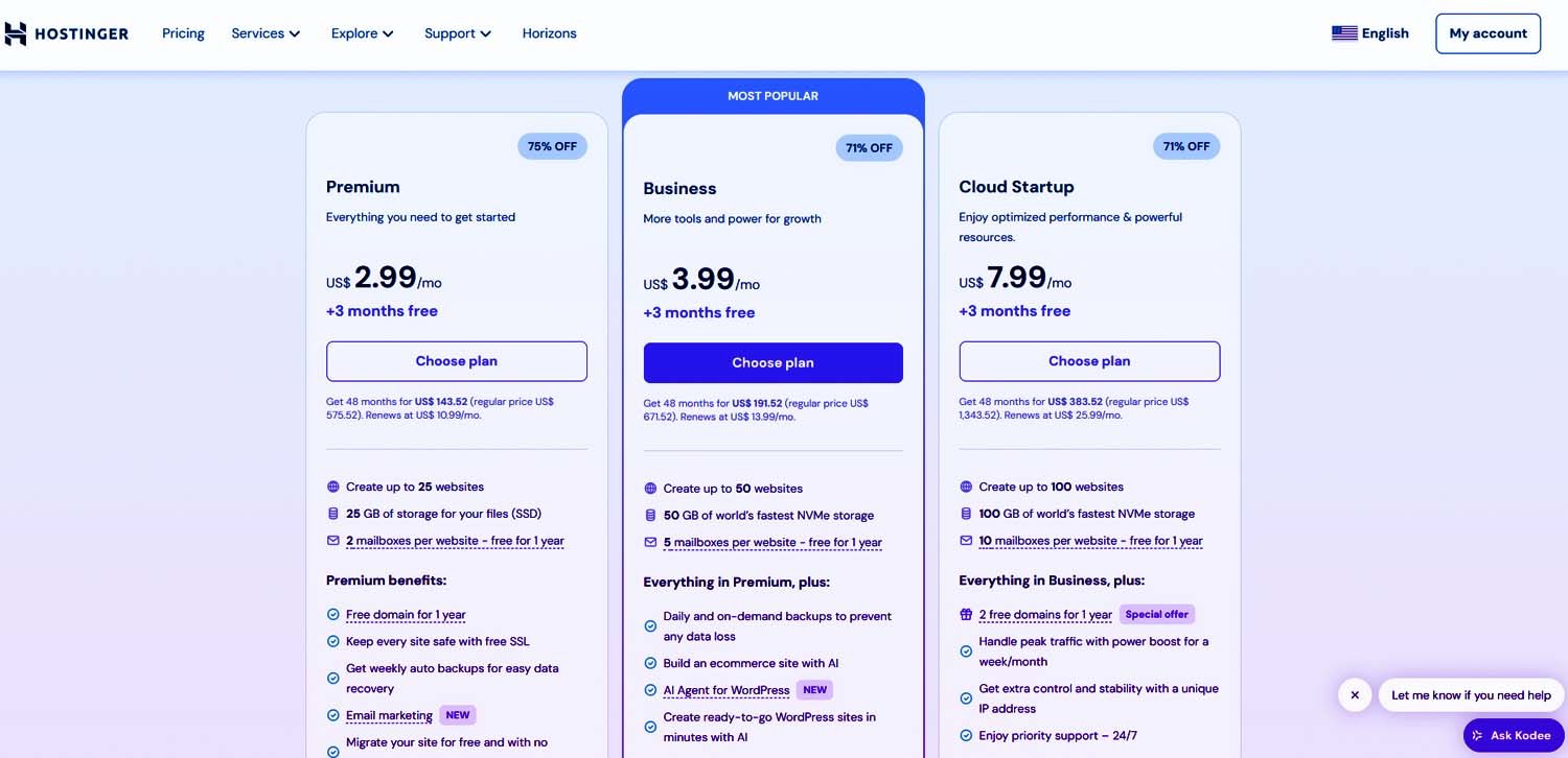 Hostinger Plans How To Start A Blog