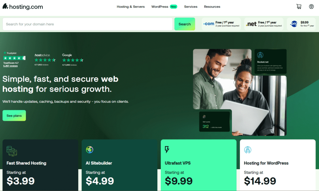 Hosting.com Monthly Shared Hosting Focused On Best Performance