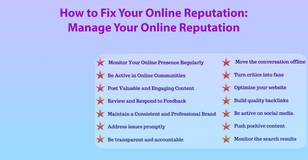 How To Fix Your Online Reputation: Manage Your Online Reputation In 8 Easy Steps